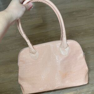 Jessica Simpson Crocodile-Embossed Peach/Coral Colored Purse